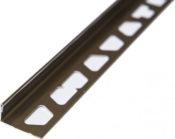 Профиль завершающий нержавеющая сталь 12 мм 2,7 м серебро глянец 