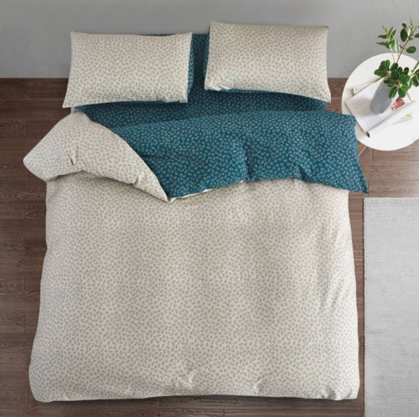 Комплект постельного белья Mineo 2 бежевый с зеленым La Nuit 