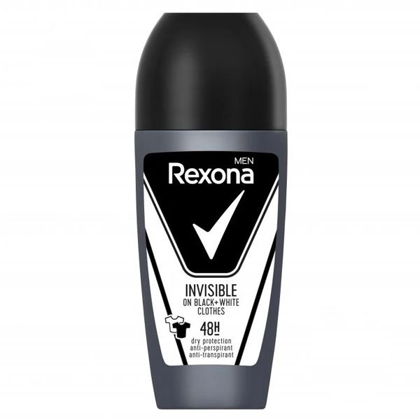 Антиперспирант для мужчин Rexona Невидимий на чорному та білому (шариковый) 50 мл