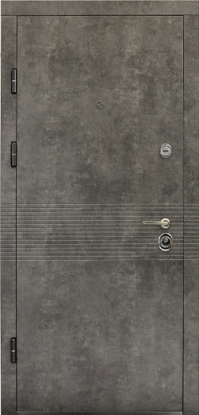 Дверь входная Министерство дверей Престиж 297 мрамор темный / белый 2050х860 мм левая