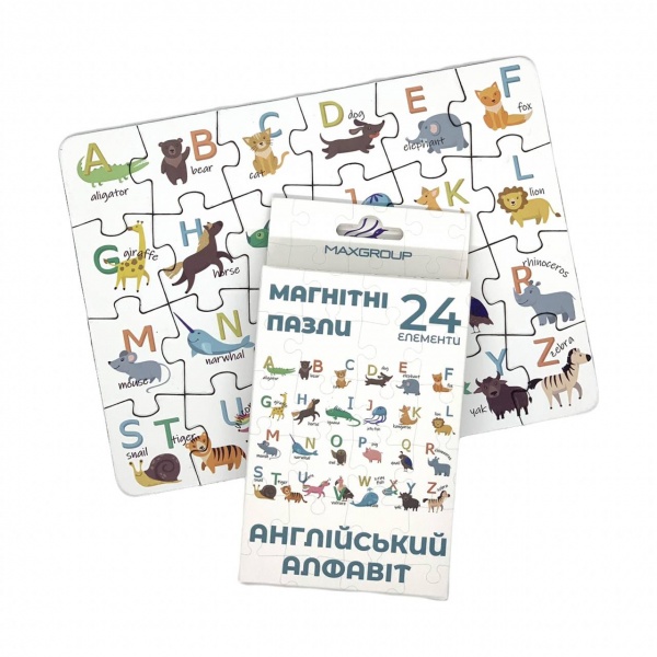 Пазлы магнитные MAXGROUP Английский алфавит 24 элемента NM-204