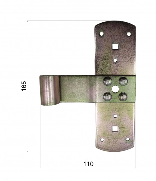 Петля Domax тип T 165x110x3 мм жовтий цинк універсальна