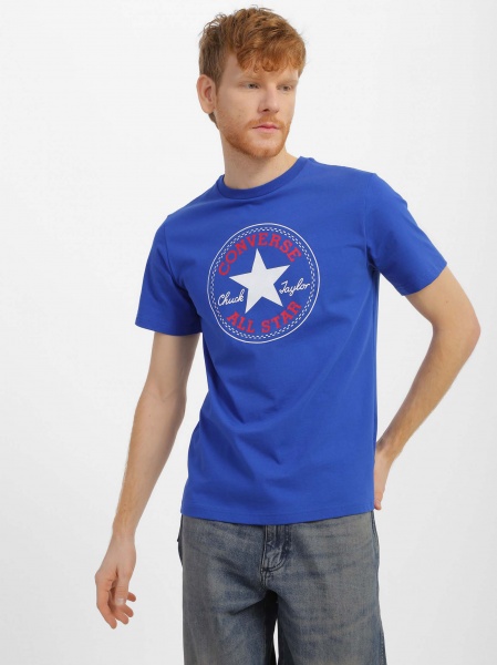 Футболка Converse STANDARD FIT CENTER FRONT CHUCK PATCH CORE TEE 10025459-400 р.S синій