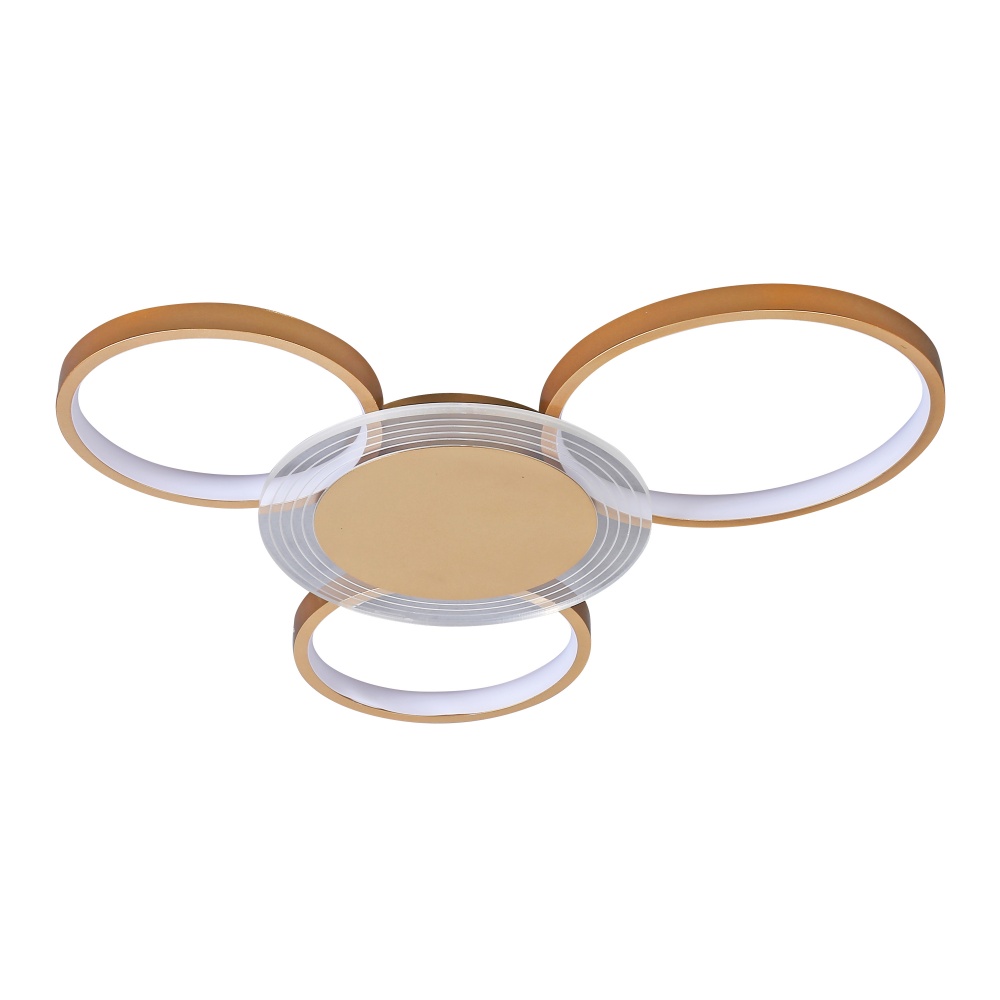 Люстра стельова Miorro LED Vesta з пультом ДУ метал/пластик 3x50,4 Вт LED-модуль золото 51-311-094