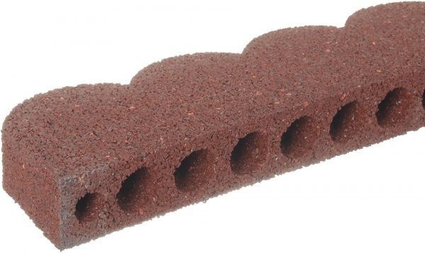 Бордюр MultyHome декоративный резиновый для сада Зубцы, 10х5х120 см, терракотовый