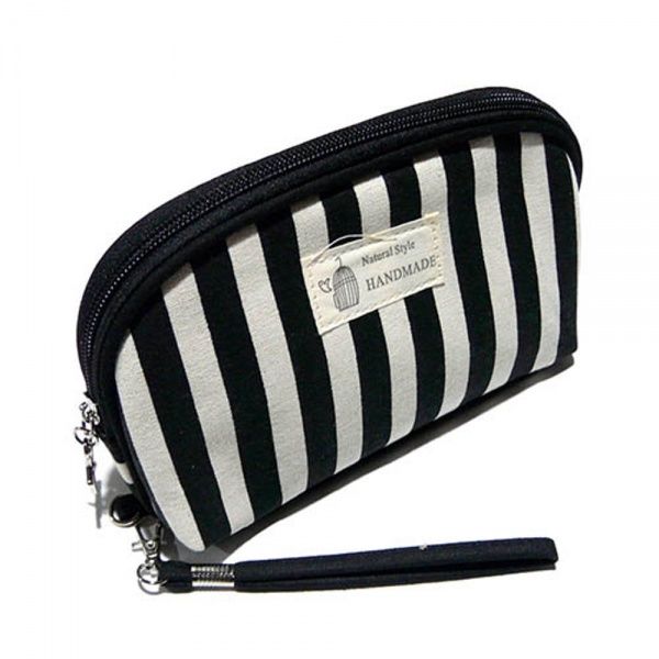 Косметичка Смужка Овал B5112 чорний 