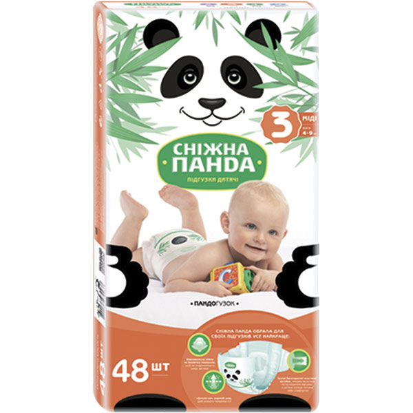 Підгузки Сніжна Панда Міді 3 4–9 кг 48 шт.