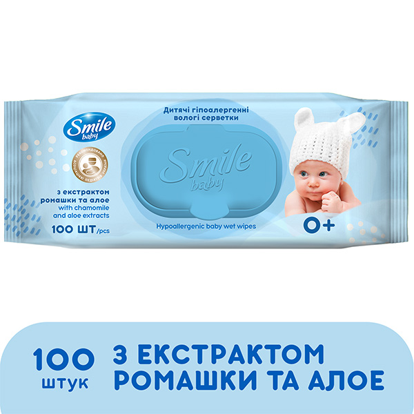Детские влажные салфетки Smile Baby Фитолиния 100 шт.