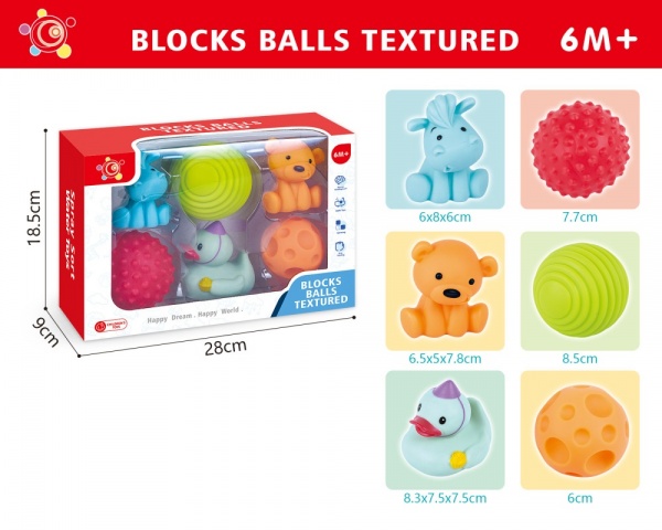 Набір для ванни Huanger м'ячики і фігурки 6 шт MX0401008