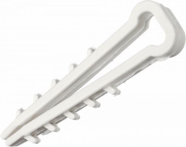 Дюбель швидкого монтажу для кабелю E.NEXT 8 мм плоский 100 шт. білий 