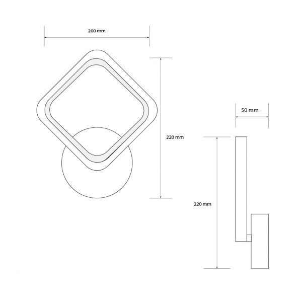 Бра Светкомплект LED 11 Вт белый LED WL-05S CCT 11W WH