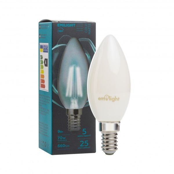 Лампа світлодіодна Emilight FIL МТ C35 9 Вт E14 4000 К 220 В матова 