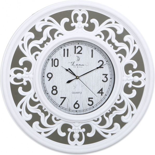 Часы настенные с зеркалом Mirage 66x6 см белый