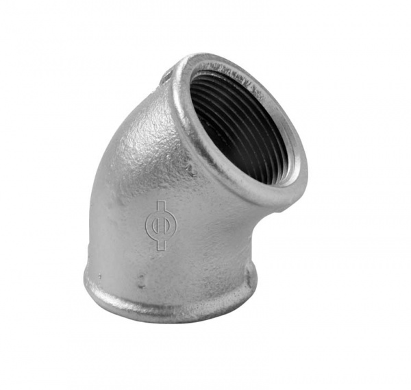 Коліно 45° ВВ Atusa оцинковане (білий чугун) O1/2