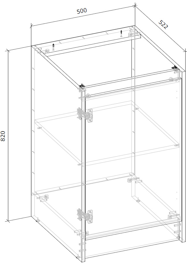 Тумба нижняя МС Злата 50х82х52 шиншилла серая/дуб артизан Грейд