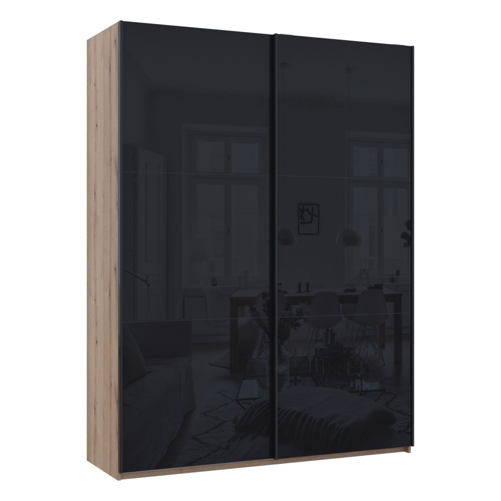 Шкаф-купе G-Caiser 2 Doros 1,8 м 1800x600x2400 мм дуб эвок прибрежный двери / стекло