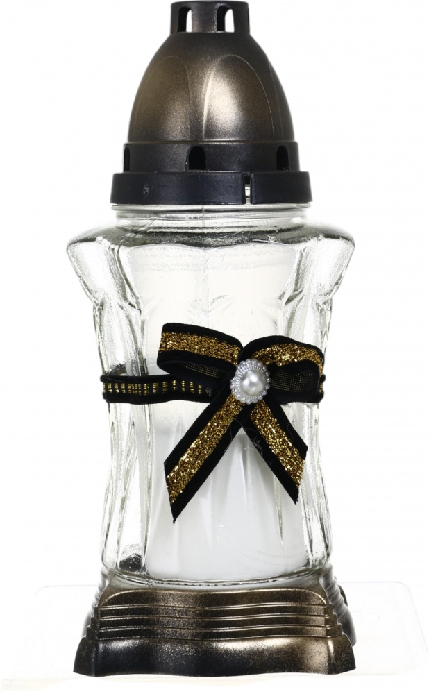 Свічник Лампадка скляна з кришкою 25х10 см