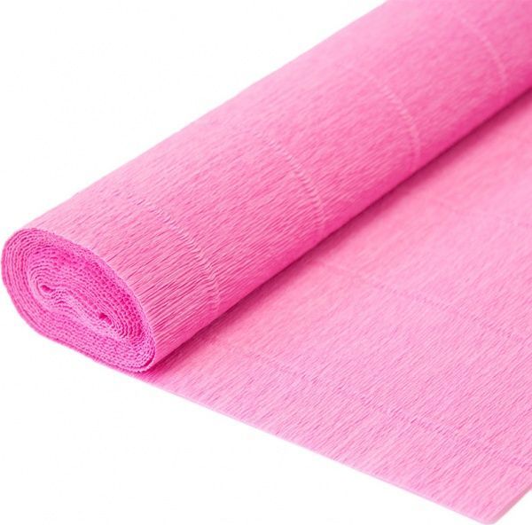 Бумага креповая 20%, розовый металик 50х200 см