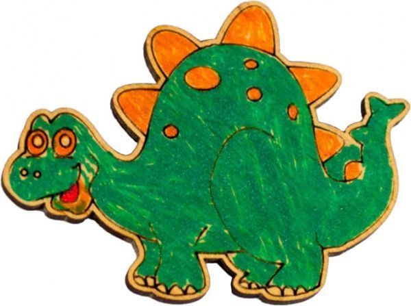 Іграшка дерев'яна Зірка магніт Динозаврики