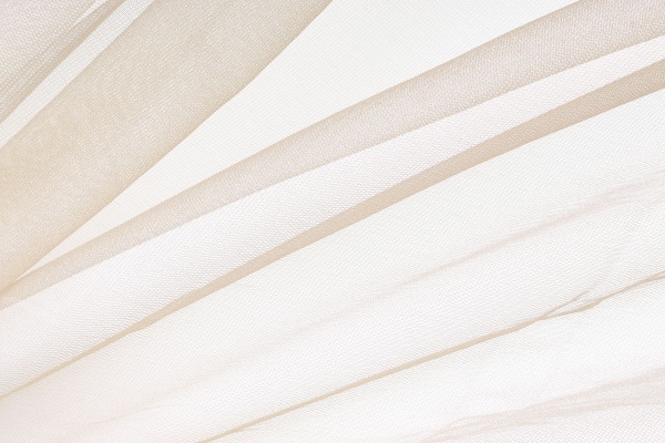 Тканина тюлева 300 см смужки на сітці 375116/602 шампань 