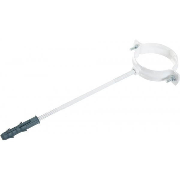 Кронштейн трубы металлический Сяйво L=220 мм D=75 мм белый 