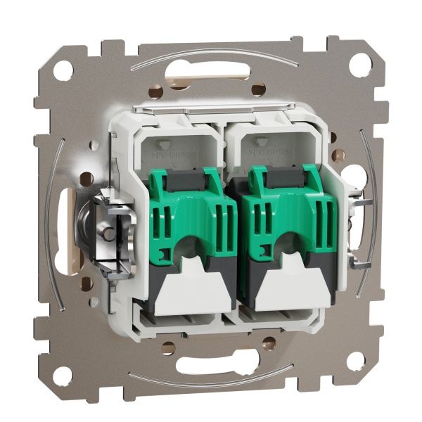 Розетка компьютерная двойная без заземления Schneider Electric Sedna Design RJ45 категория 5E UTP бежевый SDD112452