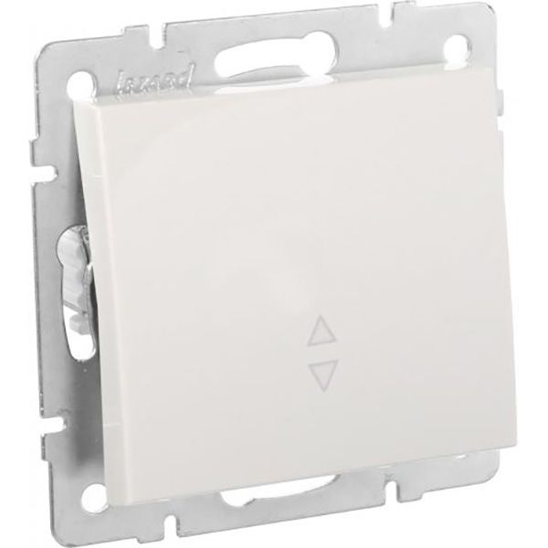 Переключатель проходной одноклавишный Lezard Rain без подсветки 220В крем 703-0388-105