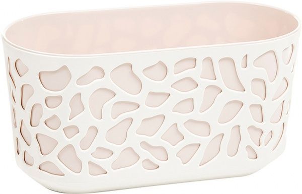 Горщик пластиковий Ламела Дует 400 овальний 1,6 л кремовий 