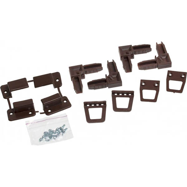 Комплект креплений для внешней москитной сетки коричневый