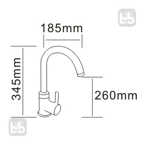 Смеситель для кухни RJ RAINBOW, чорний