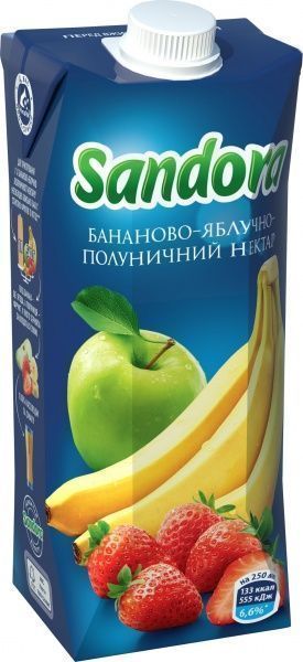 Сік Sandora Яблуко-Банан-Полуниця 0,5л 