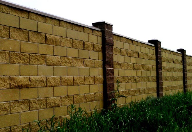 Блок декоративный бетонный колотый 400x400x200 мм горчичный Золотой Мандарин