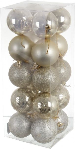 Набор елочных шаров пластиковых Мороз фуксия d70 мм 20 шт./уп. 