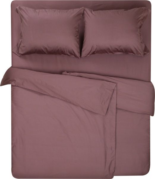 Комплект постільної білизни Mono brown D сімейний коричневий La Nuit 