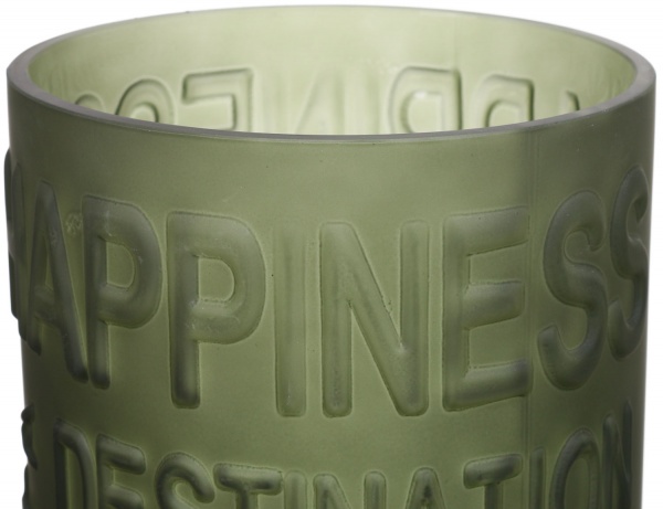 Ваза стеклянная Home 25,1 см зеленая матовая 