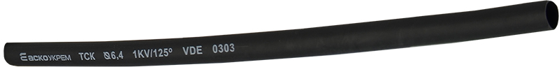 Трубка термоусаджувальна з клеєм АСКО-Укрем d6,4 мм чорна 1 м A0150040074