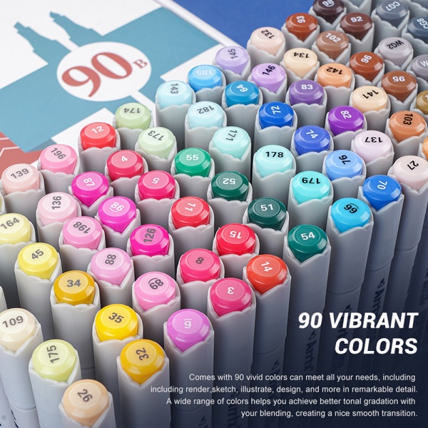 Набір спиртових маркерів Arrtx OROS ASM-0390B 90 кольорів LC302482 