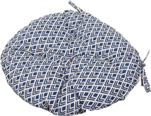 Подушка на стул Joy синий узор 40 см La Nuit