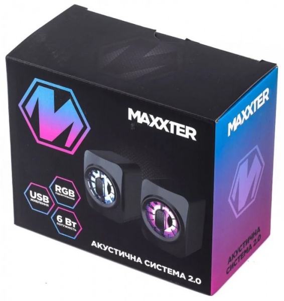 Акустика Maxxter CSP-U005RGB 2.0 black 