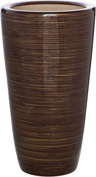 Кашпо керамічне Оріана-Запоріжкераміка Циліндр глянець шоколадний-золотий круглий 17л темний шоколад/золотий (043-0-034){/