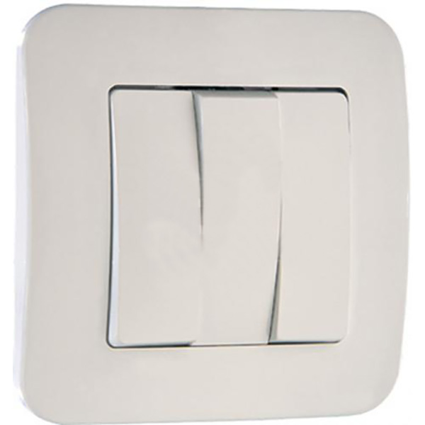 Вимикач триклавішний Makel Lillium Natural без підсвітки 10 А 250В білий 55091