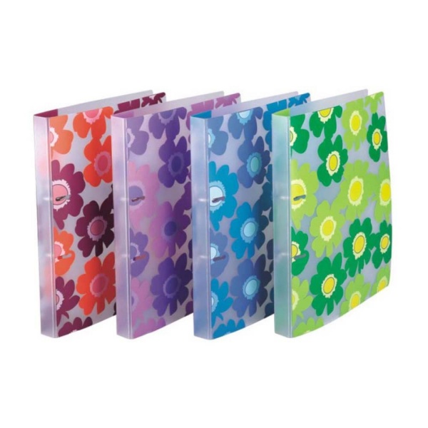 Папка пластикова на 2 D-подібних кільця А4 мм фіолетовий Summer flower Comix Comix