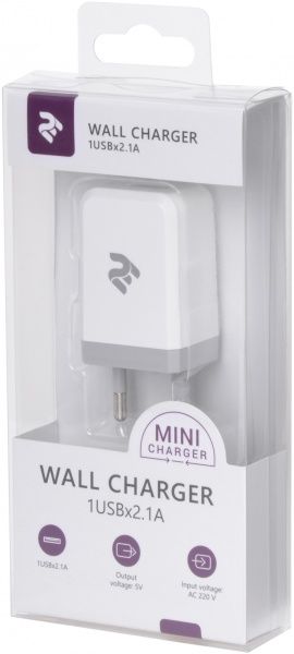 Сетевое зарядное устройство 2E Wall Charger USB 2.1A