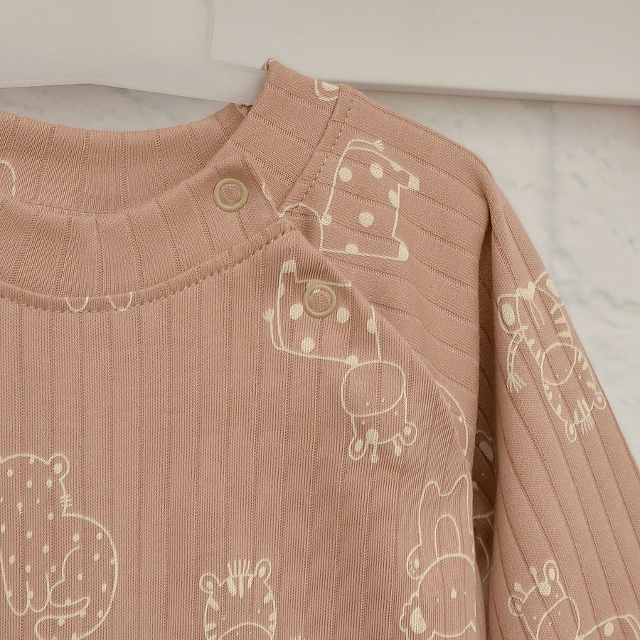 Ромпер-реглан унисекс Blanka Животные р.62-68 бежевый 110835