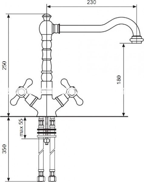 Смеситель для кухни Emmevi Rubinetterie Deco BR12617