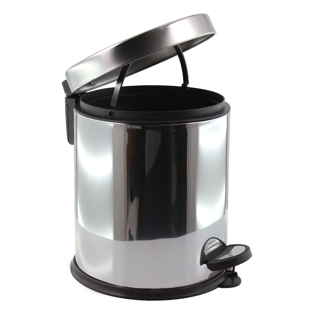 Ведро с педалью Trento Slow Motion 8 л хром 74865