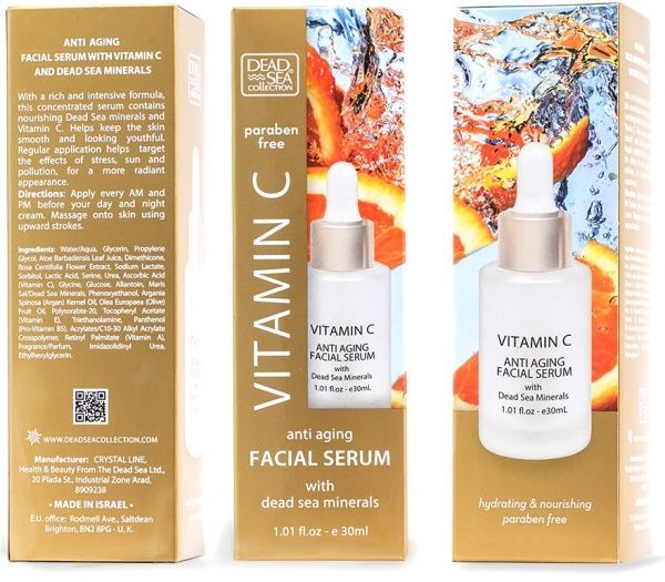 Сыворотка Dead Sea Collection против морщин для кожи вокруг глаз с витамином С и минералами Мертвого моря 30 мл 1 шт.