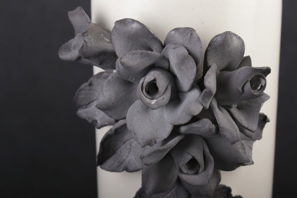 Ваза керамическая белая Грей 23 см