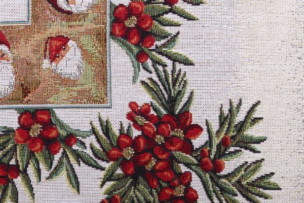 Скатерть гобеленовая новогодняя с люрексом 140x260 см разноцветный Lefard 