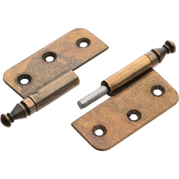 Петля декоративная накладная ZS10 G-341 прямая старая бронза DC 